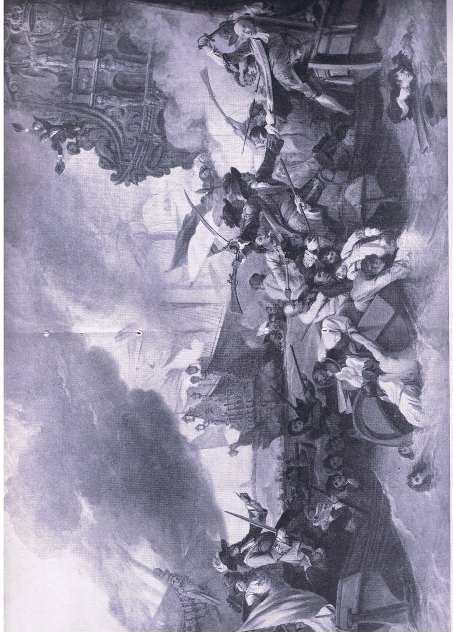 De Slag bij La Hogue, 23-24 mei 1692: Vernietiging van de Franse vloot, illustratie uit British Battles on Land and Sea, 1915 door George the Elder Chambers