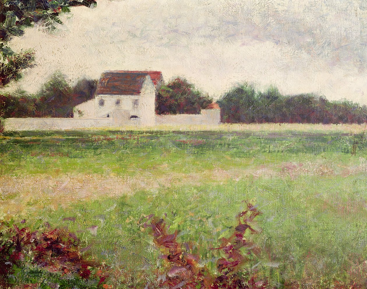 Landschap in de Ile-de-France, 1881-82 door Georges Seurat