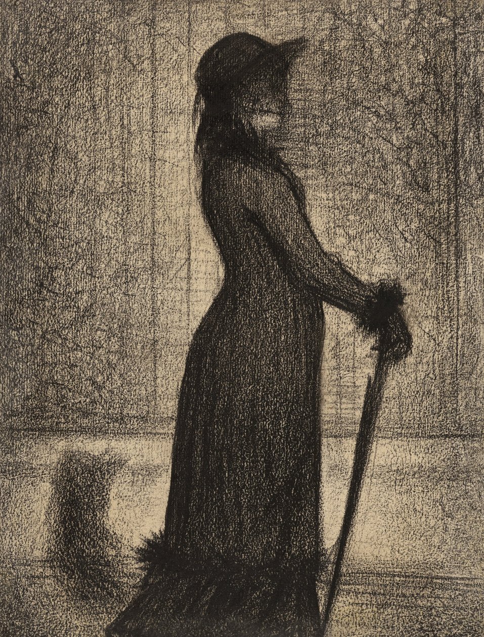 Wandelende Vrouw (Une élégante) door Georges Seurat