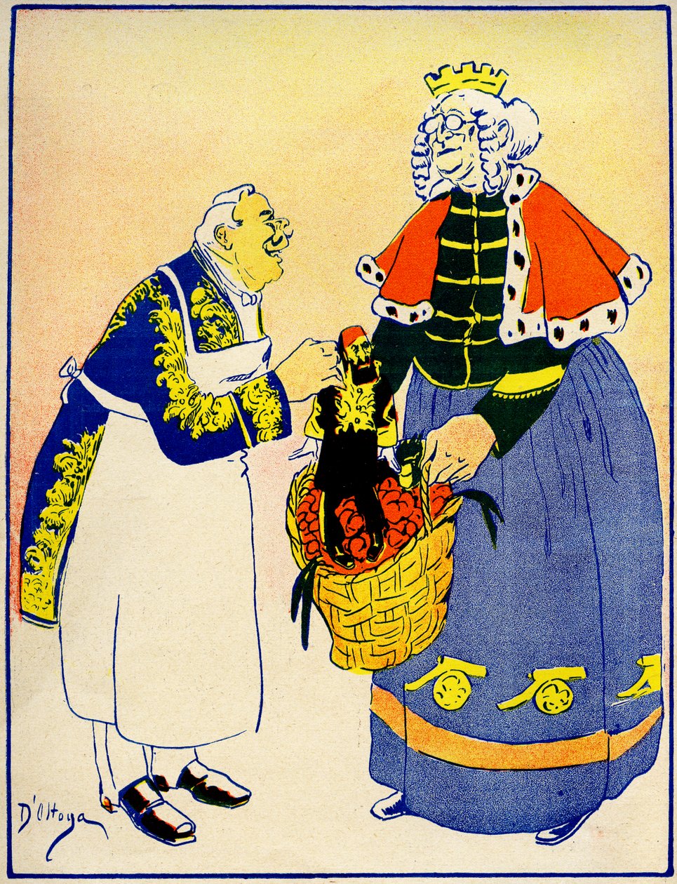 Een diplomaat geeft Turkije aan Europa om voor te zorgen, 1908 door Georges d 1878 1937 Ostoya