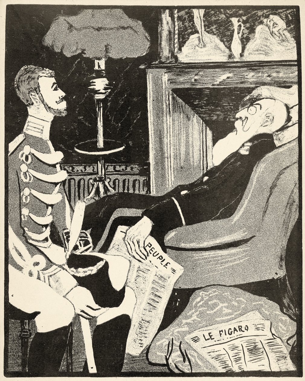 Een jonge Albert I in gesprek met zijn oom, Leopold II, 1904 door Georges d 1878 1937 Ostoya
