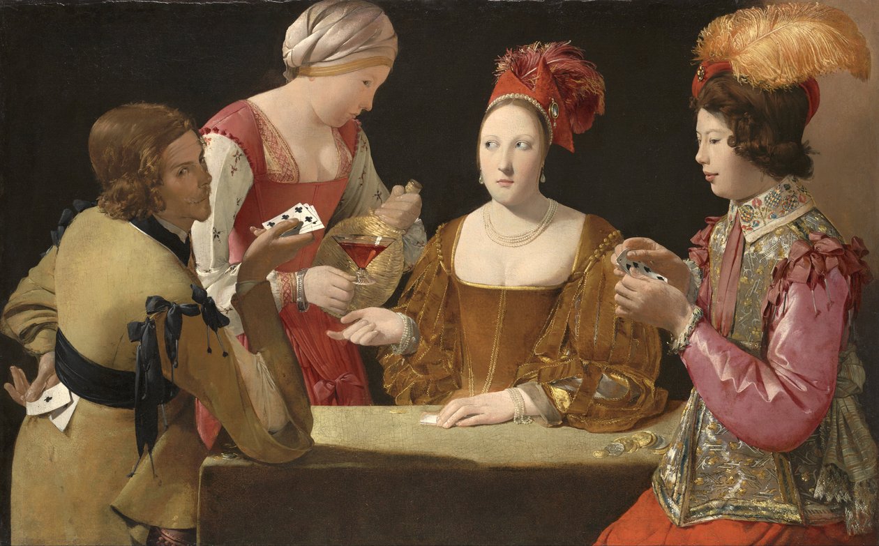 De Valsspeler met de Klaveren Aas door Georges de La Tour