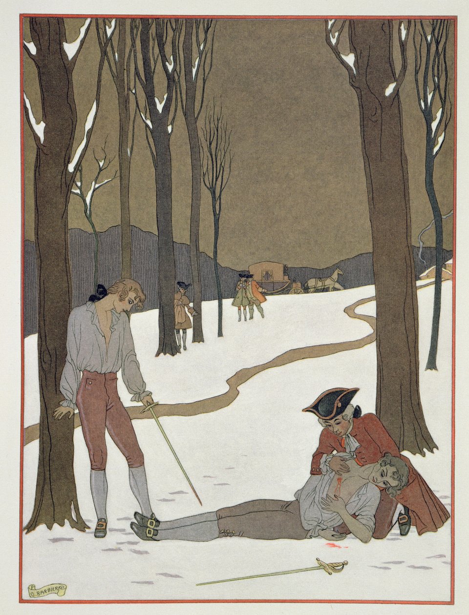 Het Duel tussen Valmont en Danceny, illustratie uit 