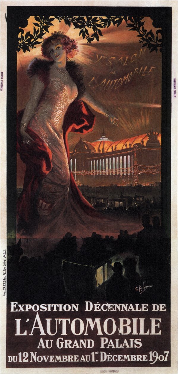 Decennale tentoonstelling van de auto in het Grand Palais, 1907 door Georges Antoine Rochegrosse