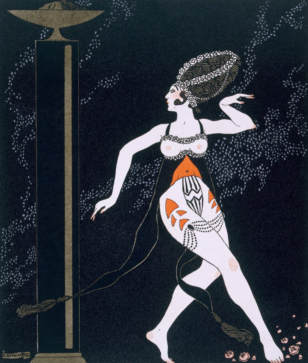 Balletscène met Tamara Karsavina (1885-1978) 1914 door Georges Barbier