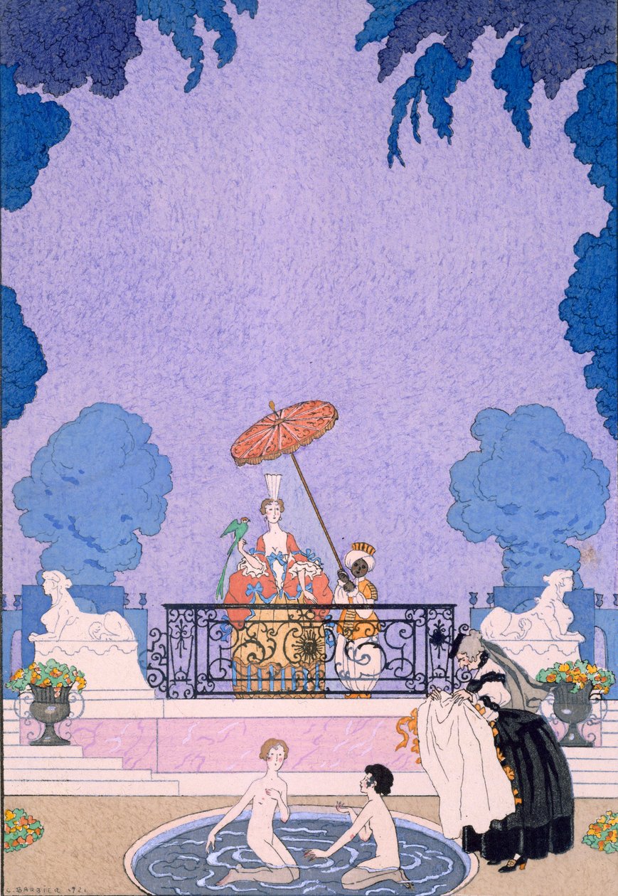 Illustratie uit een sprookjesboek door Georges Barbier