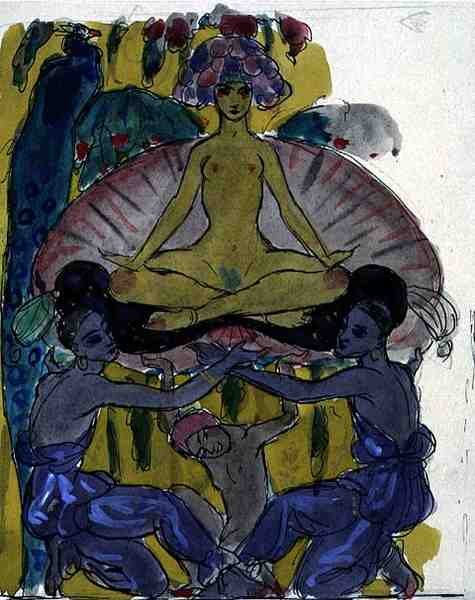 Studie voor De Geboorte van Venus door Georges Barbier