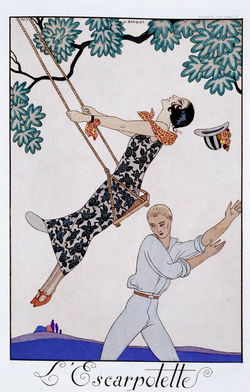 De schommel, jaren 1920 door Georges Barbier