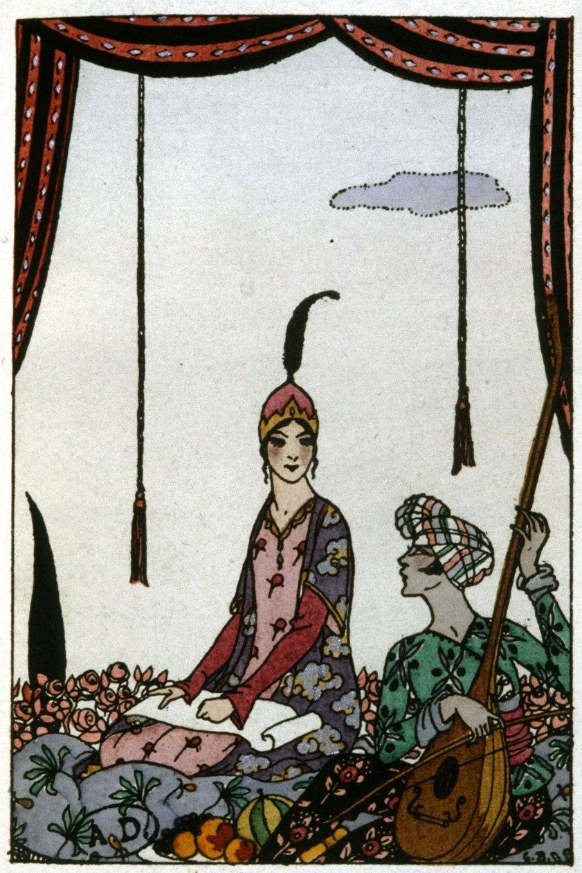 De koningin van Saba, ca. 1920 (illustratie) door Georges Barbier