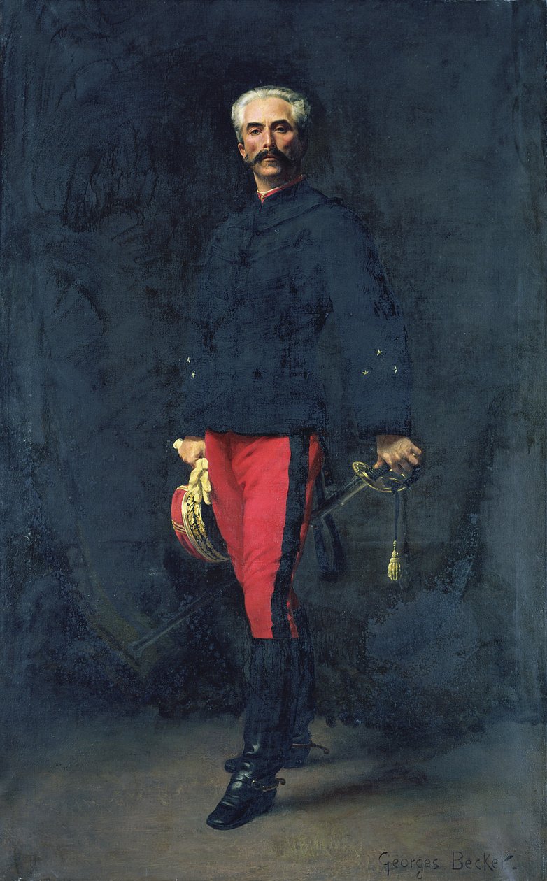 Generaal Gaston Auguste (1830-1909) Markies de Gallifet door Georges Becker