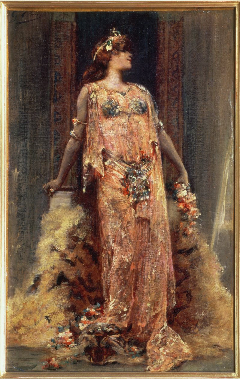 Sarah Bernhardt in de rol van Cleopatra door Georges Clairin