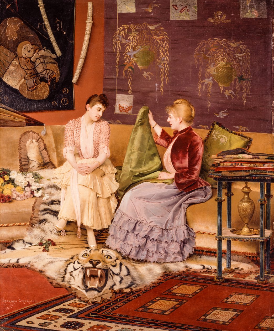 Een moeilijke beslissing (olieverf op doek) door Georges Croegaert