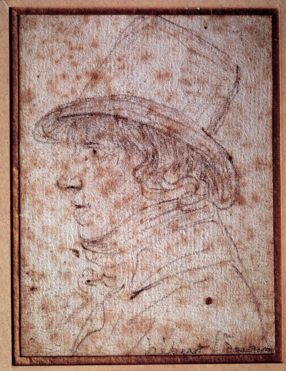 Portret van Jacques Hebert (1757-1794) journalist en revolutionair politicus, oprichter van de krant “le père Duchesne”. Tekening door Gabriel door Georges Francois Gabriel