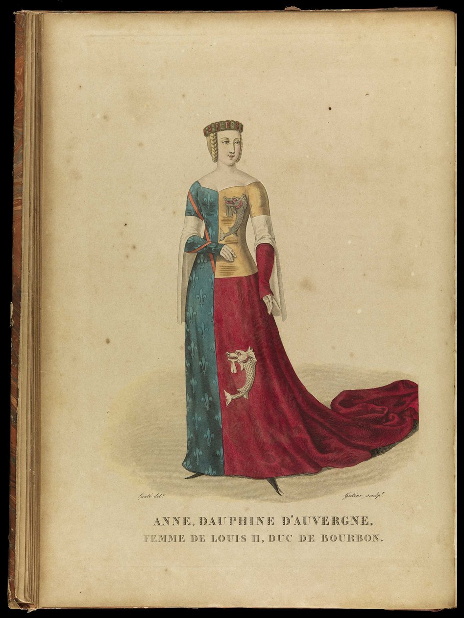 Anne van Auvergne 1358-1417, gravin van Forez en hertogin van Bourbon, late 18e eeuw door Georges Jacques Gatine