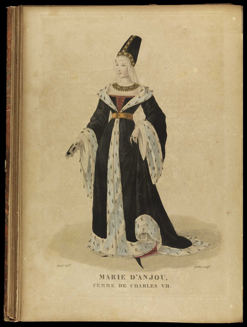Marie van Anjou, koningin van Frankrijk, eind 18e eeuw door Georges Jacques Gatine