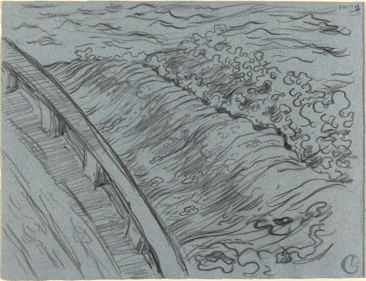 De zee vanaf de rand van een boot, Bretagne door Georges Lacombe
