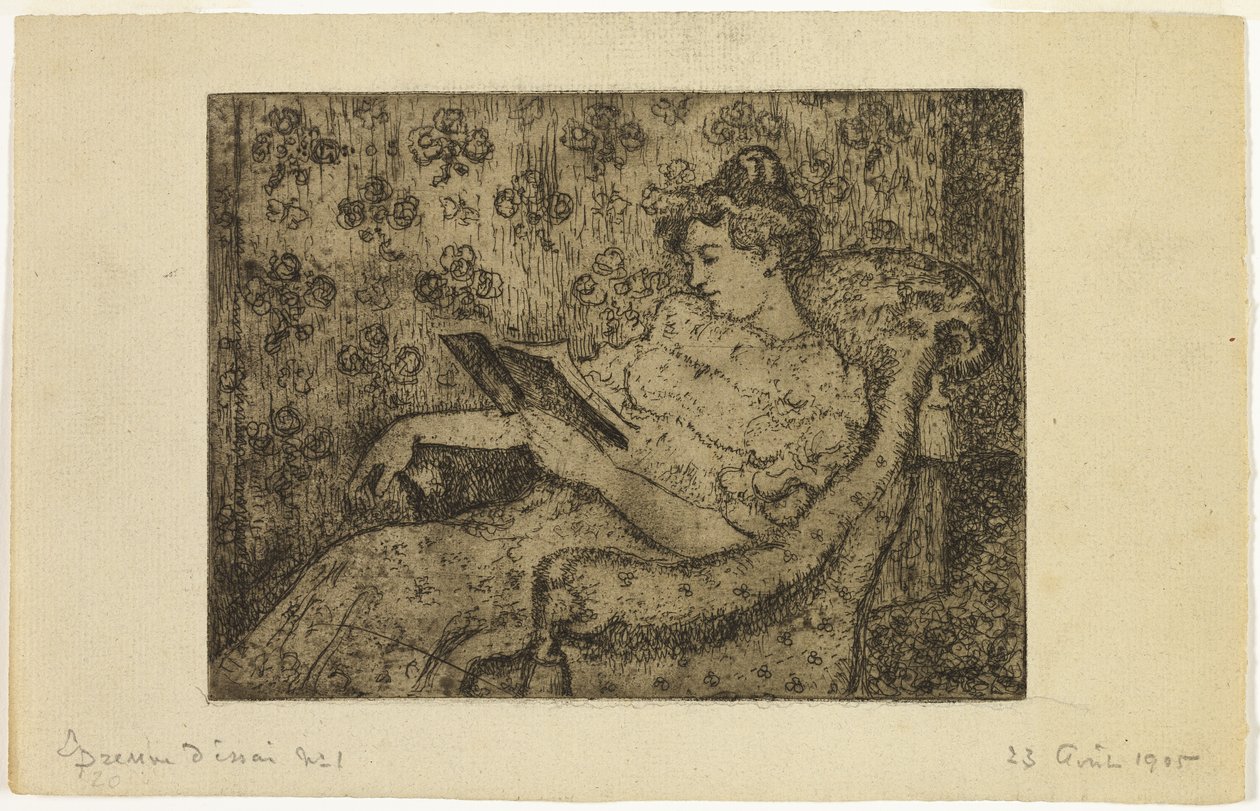 Zittende Vrouw die Leest door Georges Lemmen