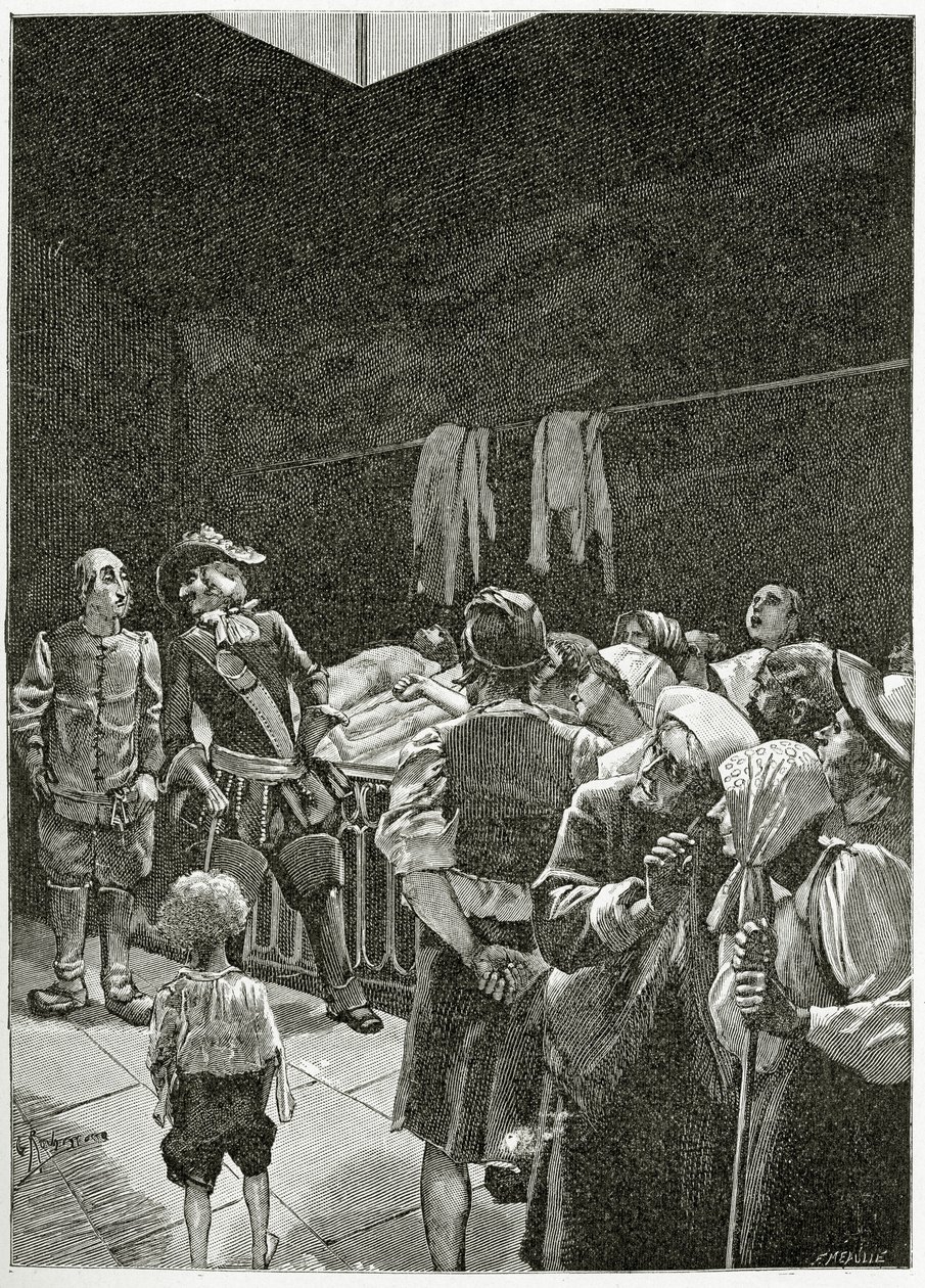 La Morgue - illustratie uit Han d’Islande, 19e eeuw door Georges Marie Rochegrosse