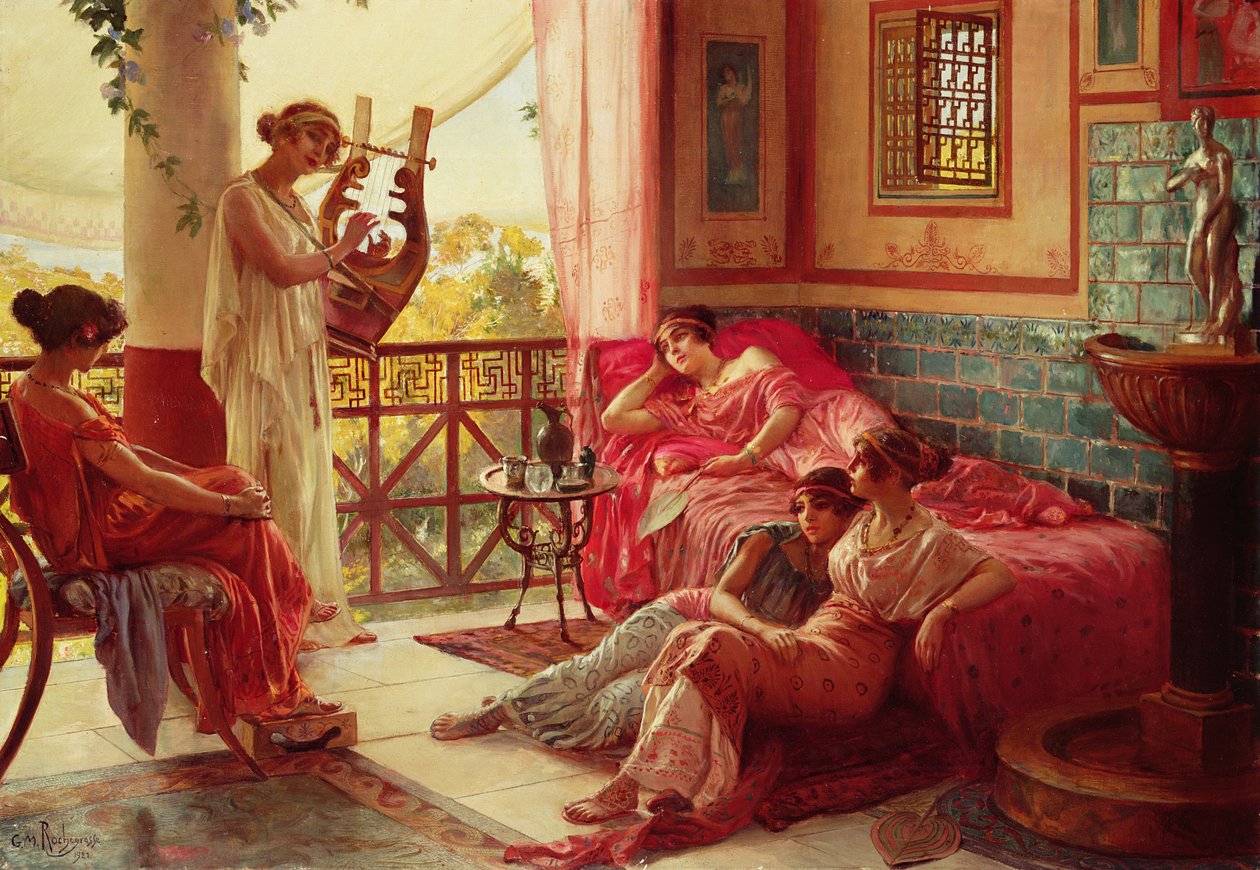 De Lierspeler door Georges Marie Rochegrosse