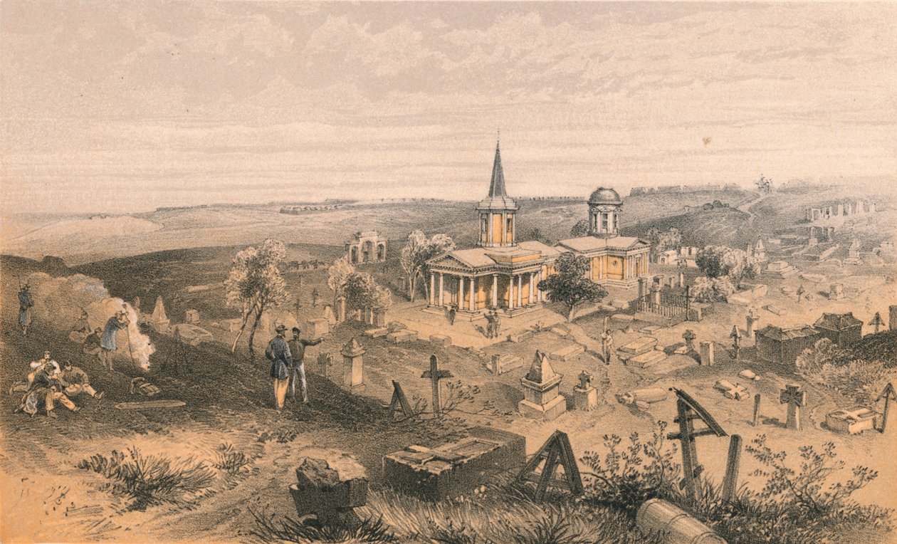 Quarantainebegraafplaats en Kerk met Franse Batterij nr. 50, 1856 door Georges McCulloch
