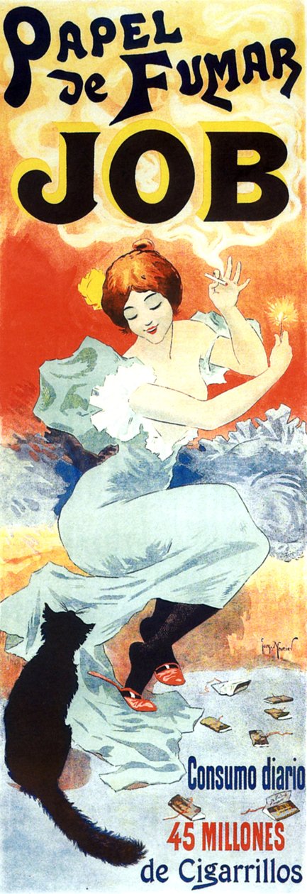 Reclameposter voor Job-sigarettenpapier, in 1894 (poster) door Georges Meunier