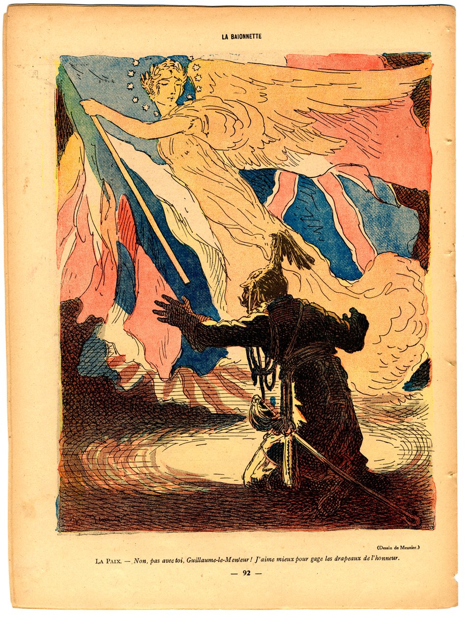 La Baionnette, Satirisch in Kleuren door Georges Meunier