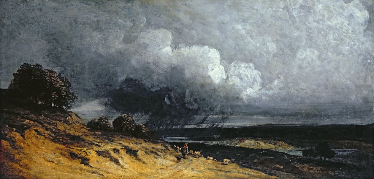 Storm bij Montmartre door Georges Michel