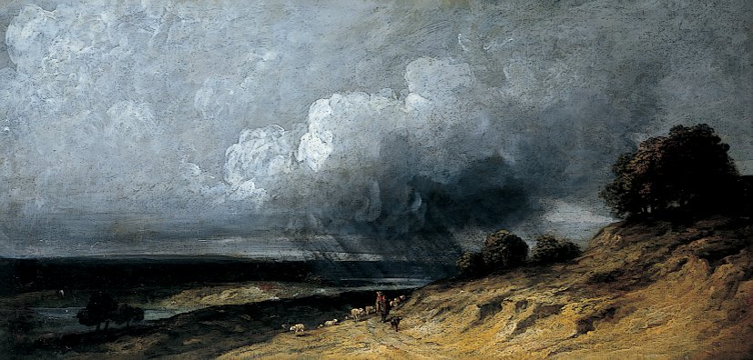 Storm over Montmartre, ca. 1763 - 1843 door Georges Michel