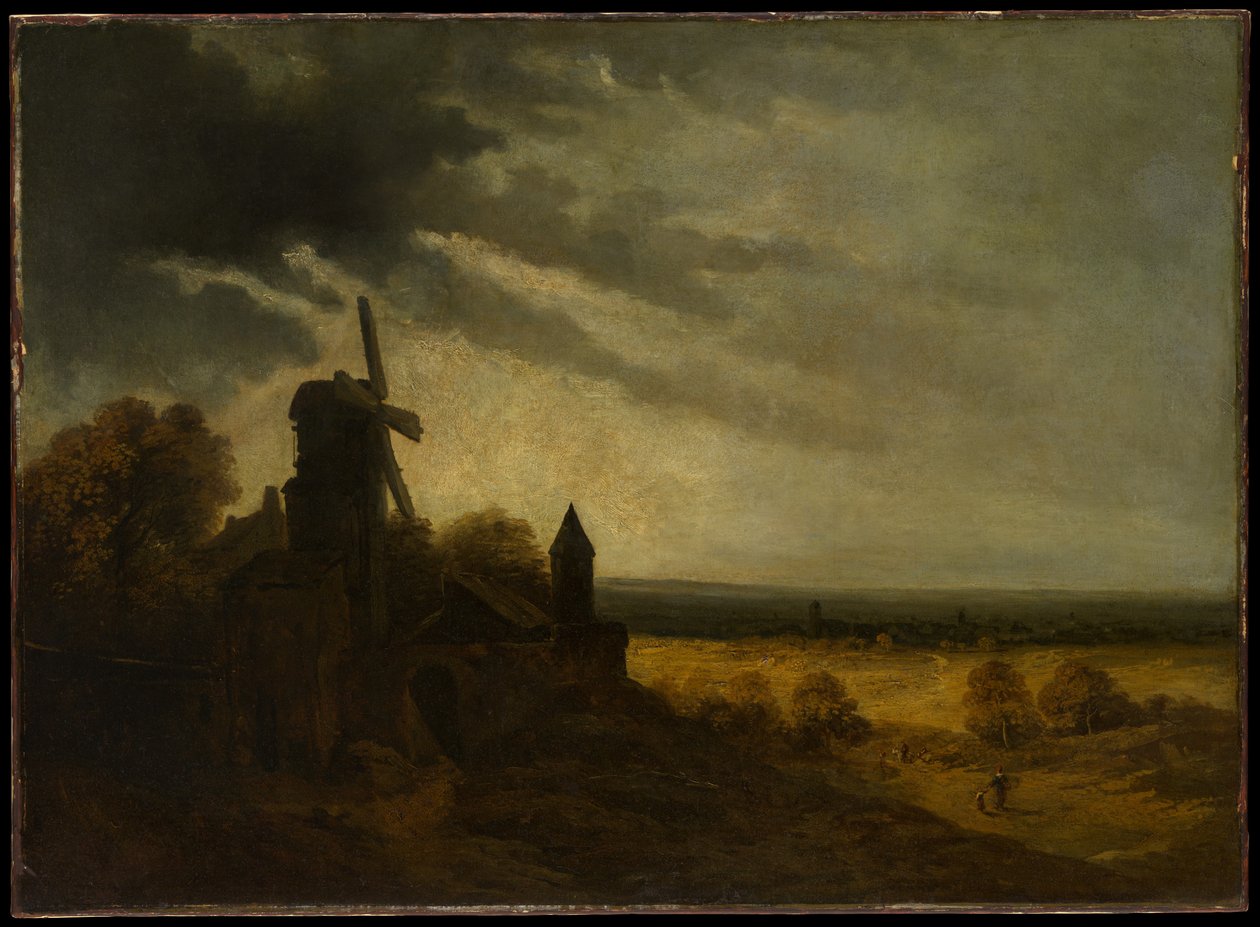 De molen van Montmartre door Georges Michel