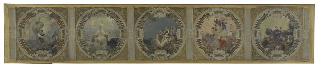 Schets voor de Lobau-galerij in het stadhuis van Parijs: Kunst. Geschiedenis. Filosofie. De Franse Revolutie. Wetenschap door Georges Picard