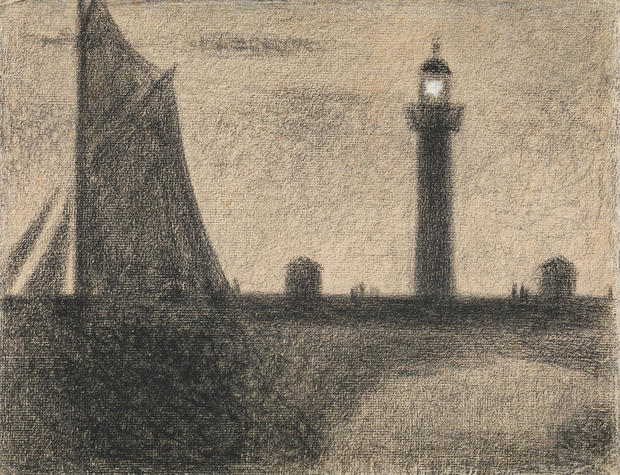 De vuurtoren van Honfleur door Georges Pierre Seurat