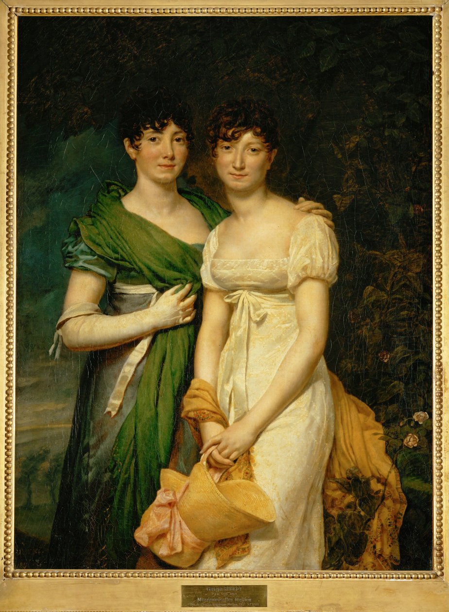 Mesdemoiselles Molien, nichtjes van graaf Molien, de minister van financiën van Napoleon I ... door Georges Rouget