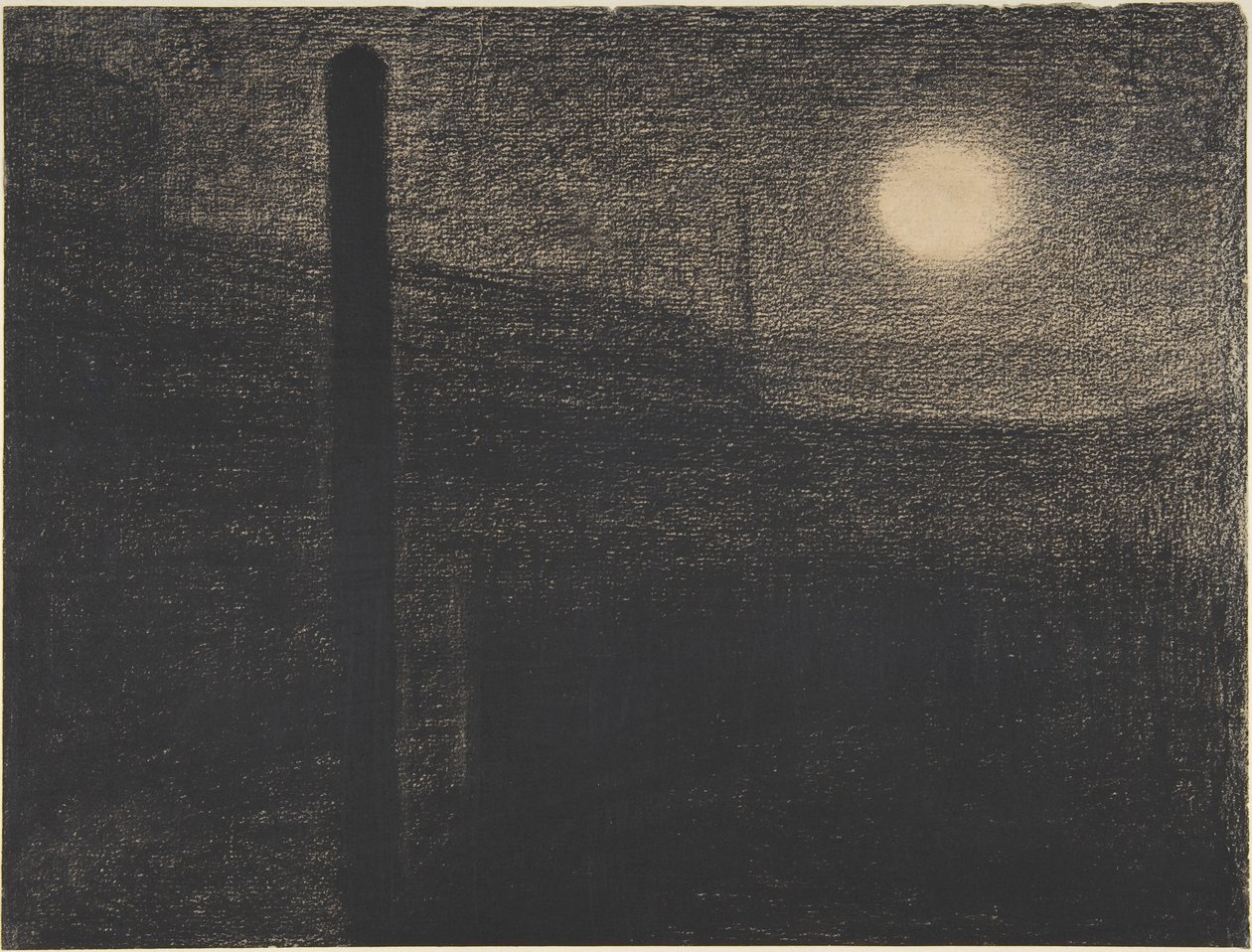 Courbevoie: fabrieken bij maanlicht door Georges Seurat
