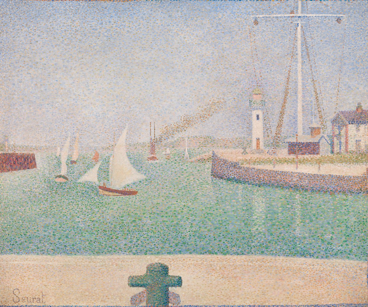 Ingang van de haven van Honfleur door Georges Seurat
