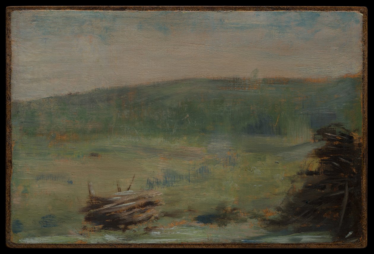 Landschap bij Saint-Ouen door Georges Seurat