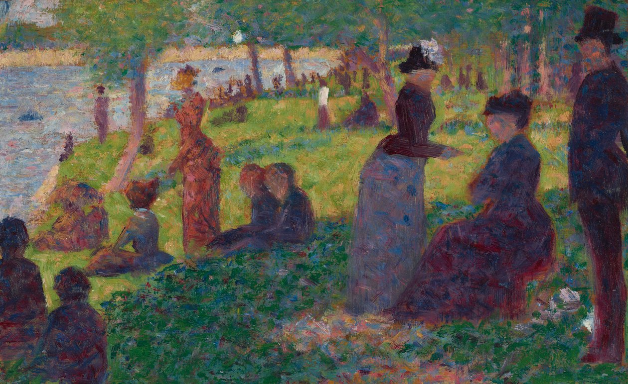 Olie schets voor "Een zondag op La Grande Jatte — 1884" door Georges Seurat
