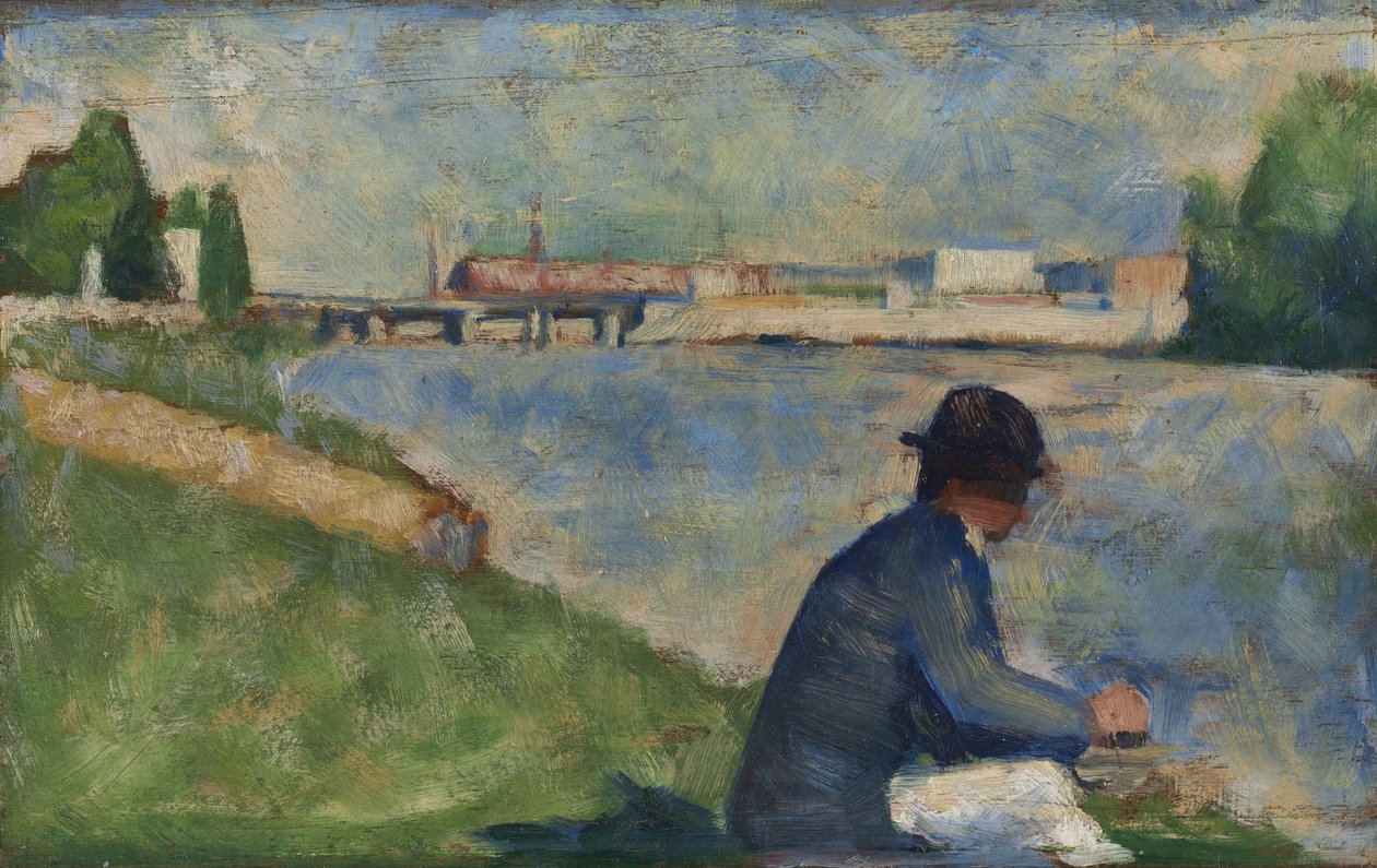Studie voor "Badhers in Asnières" door Georges Seurat