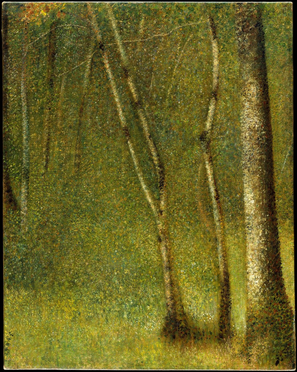 Het bos bij Pontaubert door Georges Seurat