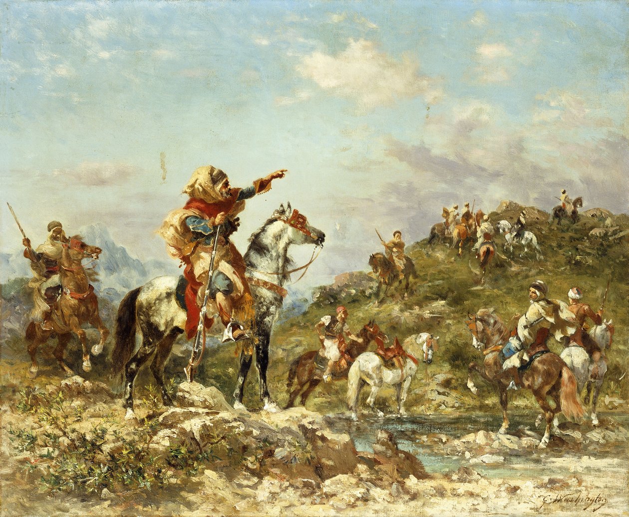 Arabische krijgers te paard door Georges Washington