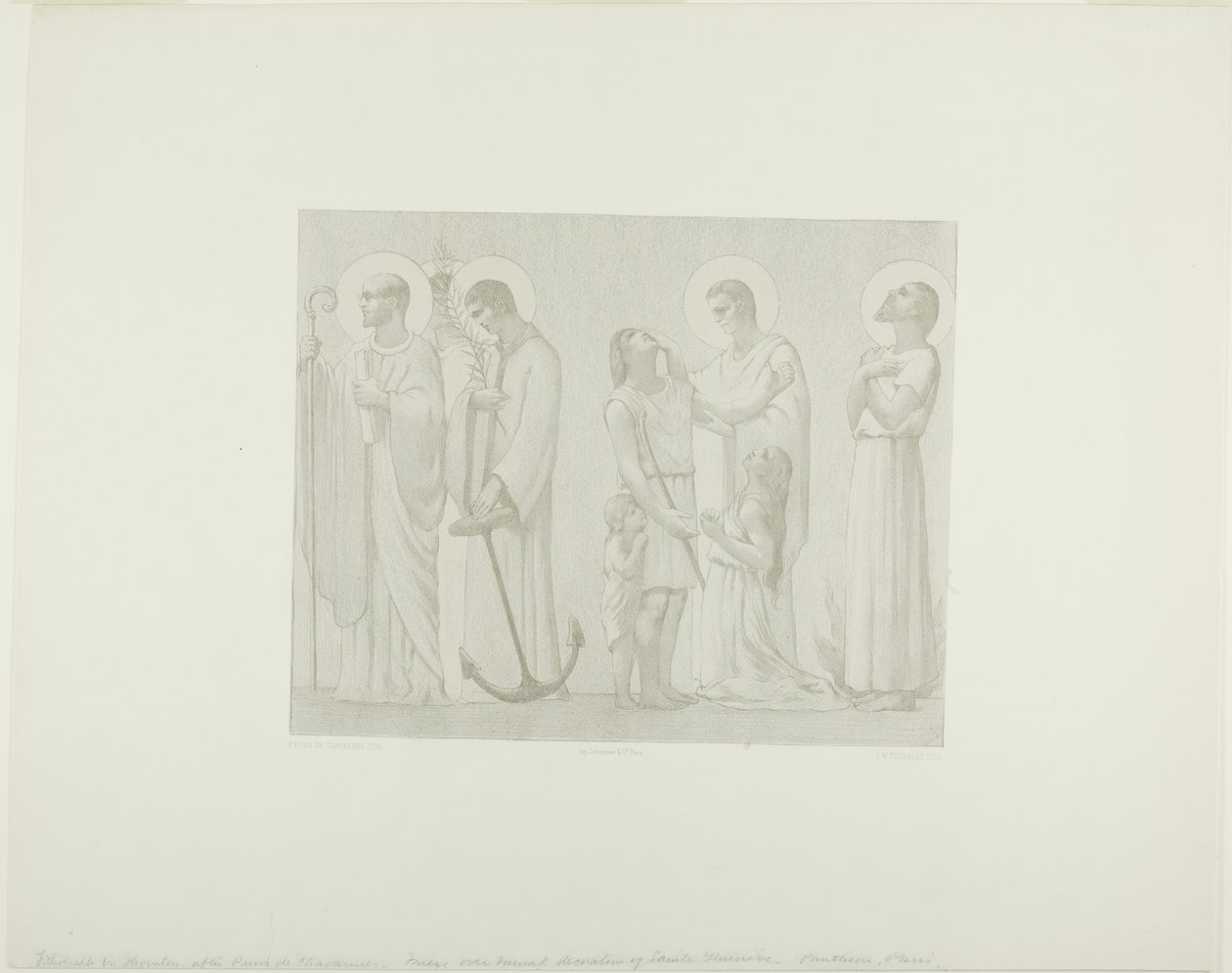 Legendarische heiligen van Frankrijk (middelste fries) door Georges William Thornley