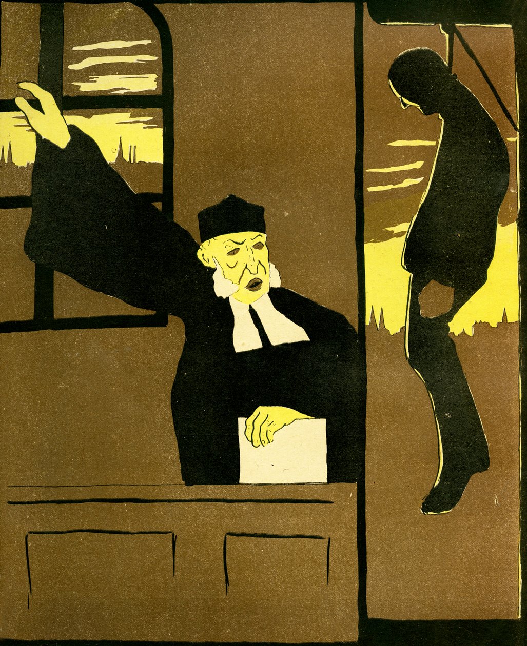 Belgische rechter veroordeelt een man tot ophanging, 1904 door Georges d 1878 1937 Ostoya