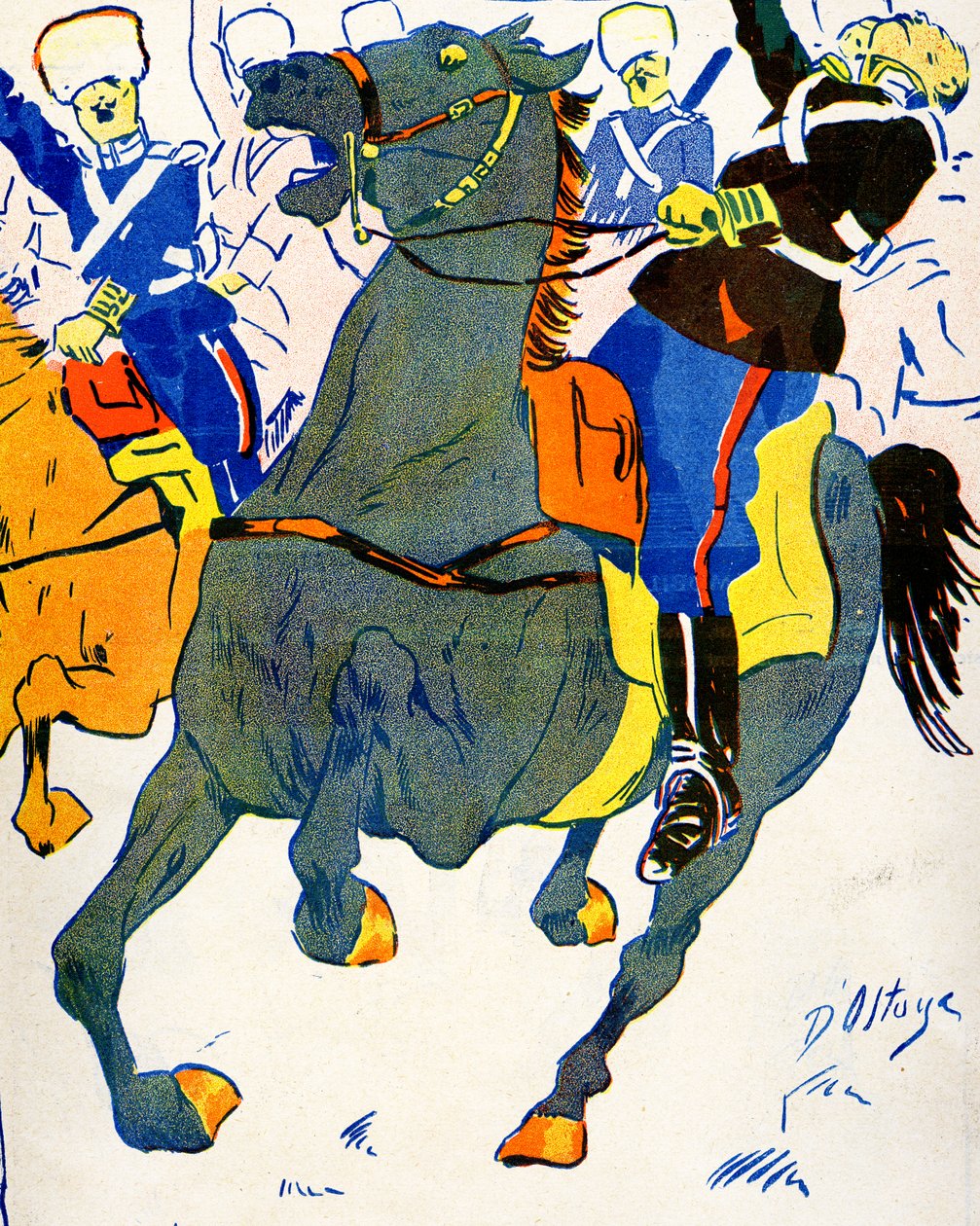 Bulgarije mobiliseert zijn troepen voor oorlog, 1908 door Georges d 1878 1937 Ostoya