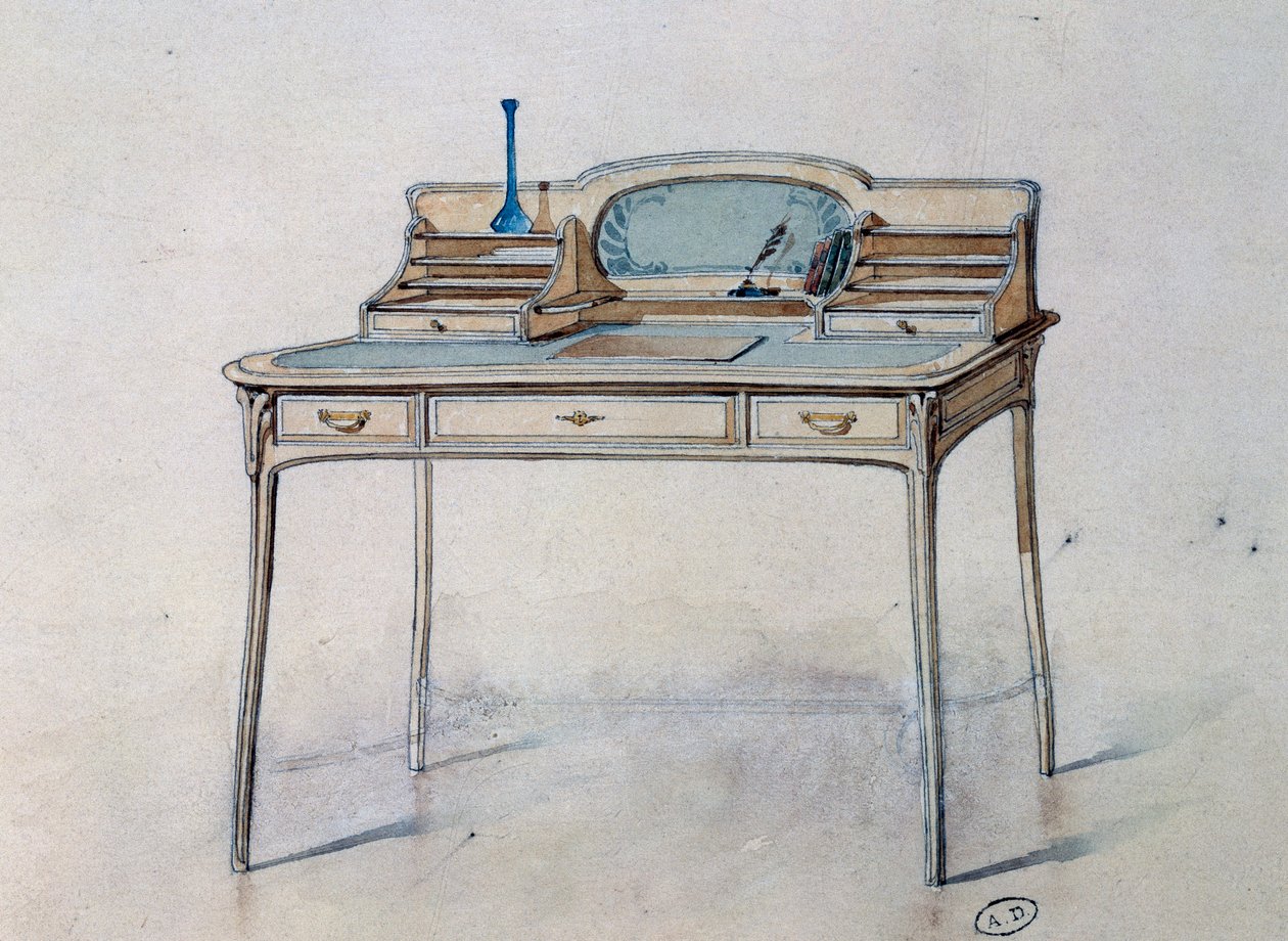Ontwerp voor een Art Nouveau damesbureau voor Bing Atelier, ca. 1900 door Georges de Feure