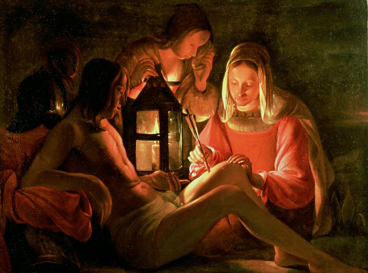 St. Sebastian verzorgd door de Heilige Vrouw door Georges de La Tour