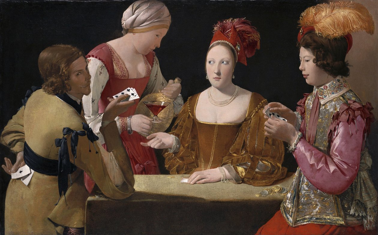 De bedrieger met de klaverenaas door Georges de La Tour