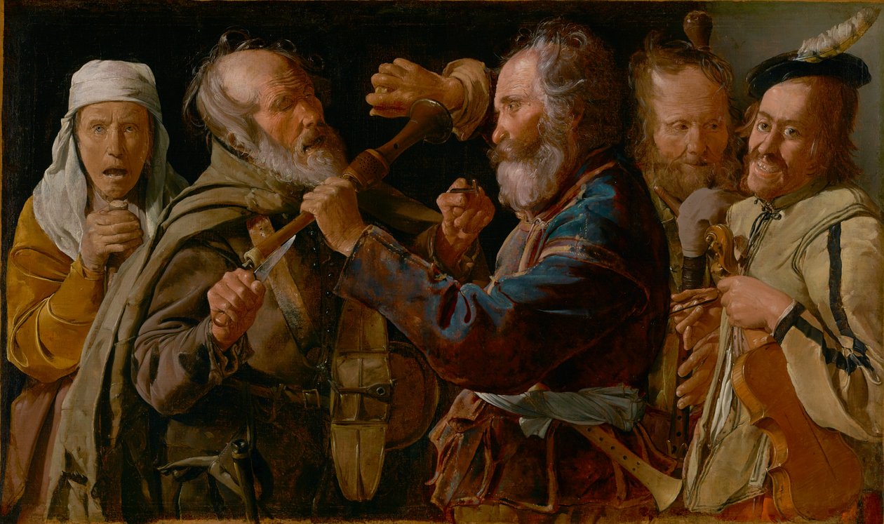 De vechtpartij onder de muzikanten door Georges de La Tour