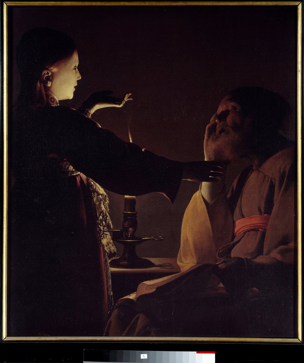 Verschijning van de Engel aan Sint Jozef (ook bekend als De Droom van Sint Jozef). Schilderij door Georges de La Tour (1593-1652) door Georges de La Tour