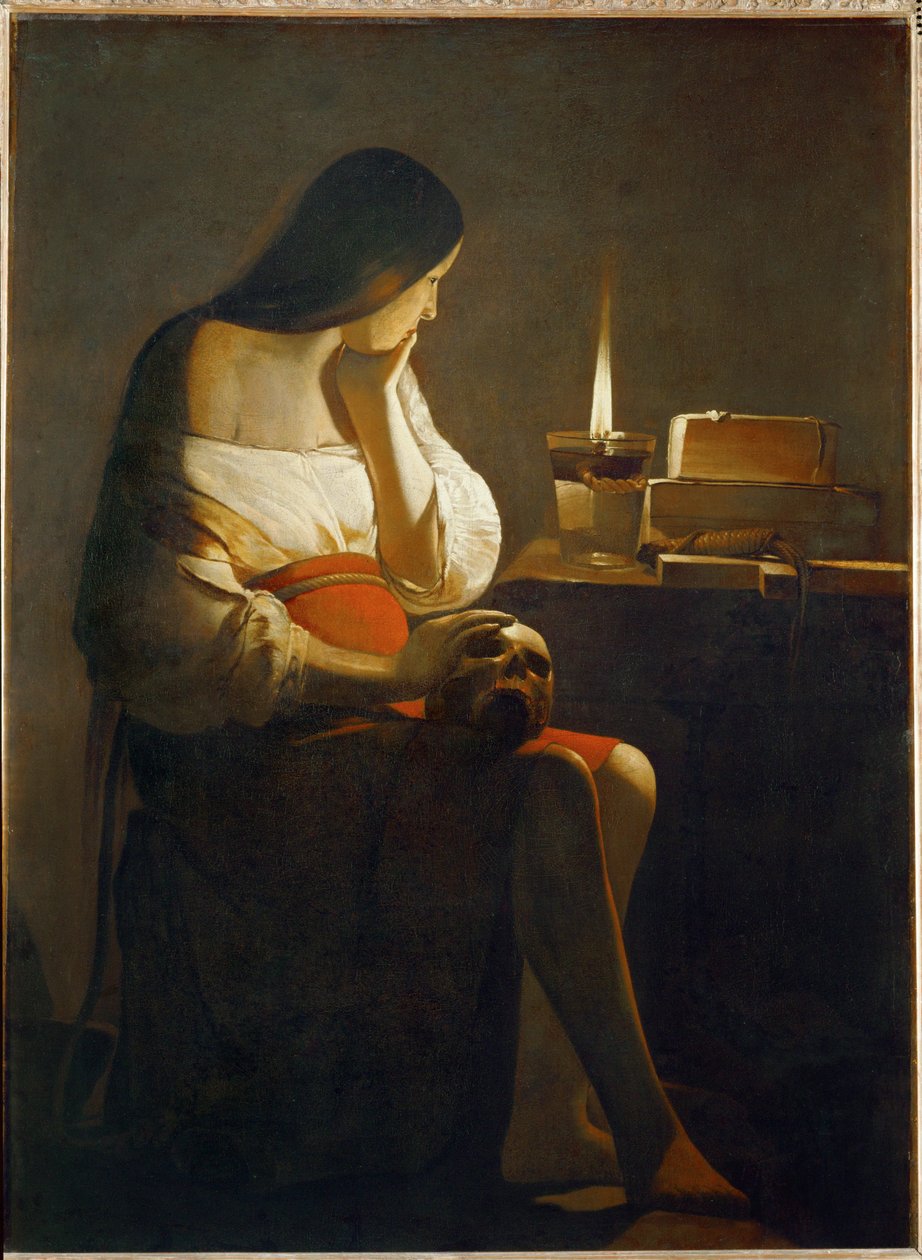 La Madeleine a la Veilleuse - Magdalena met het nachtlampje ... door Georges de La Tour