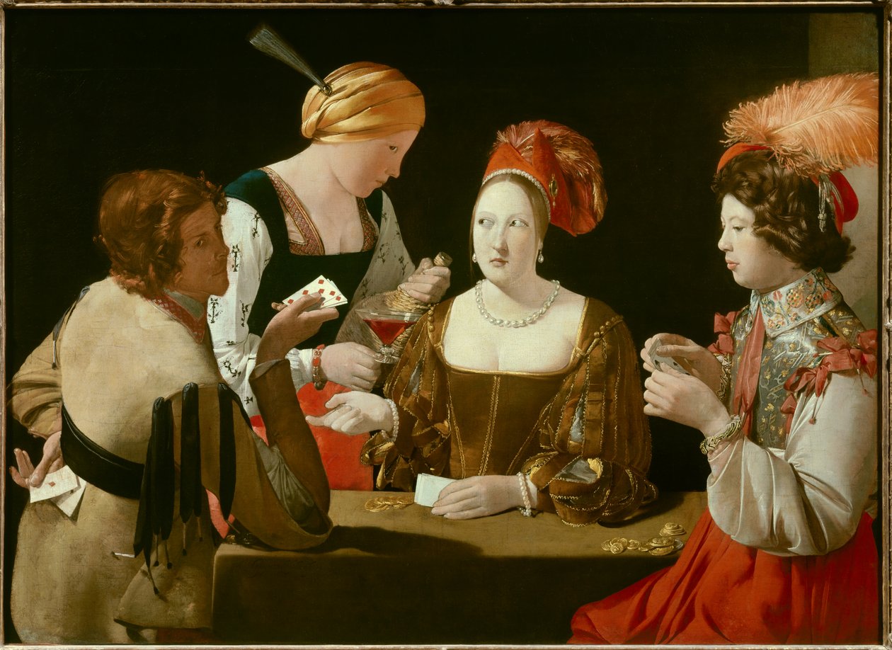 De valsspeler met de ruiten aas door Georges de La Tour