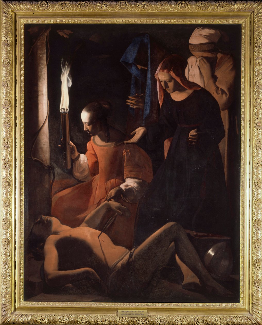 Sint Sebastiaan wordt behandeld door Sint Irene door Georges de La Tour